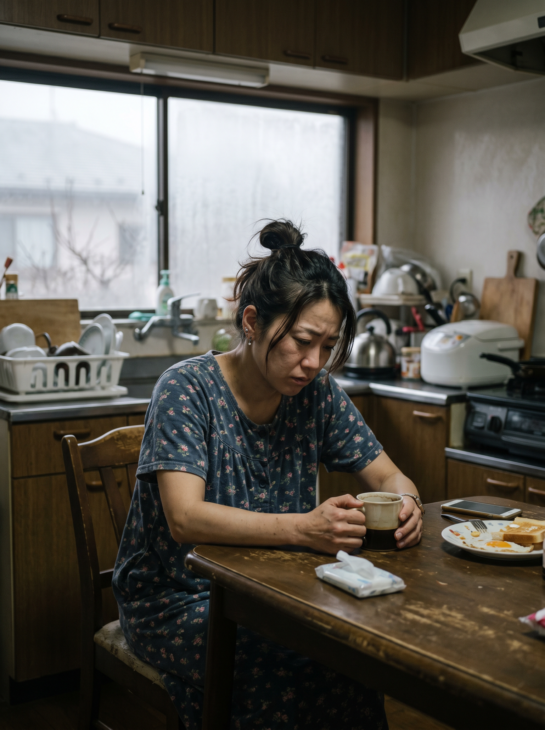 一人で悩む女性のイメージ